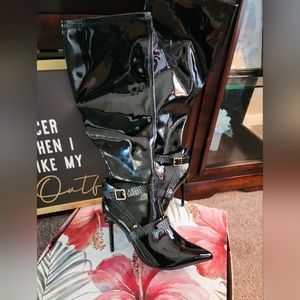 Black Patent Leather Boots